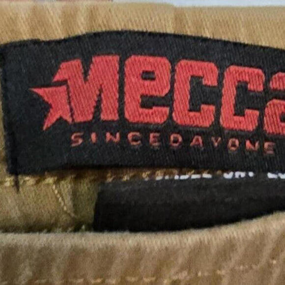 Mecca Men's Cargo Jogger Y2K Elastic Ankle‎ 90's Tan Pockets Large Pants - Picture 3 of 11